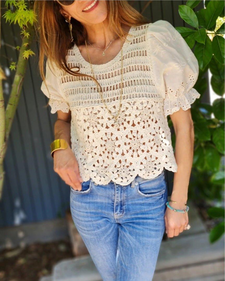 Blusa Luisiña Beige 30% de Dto - Queme Pongo Tienda