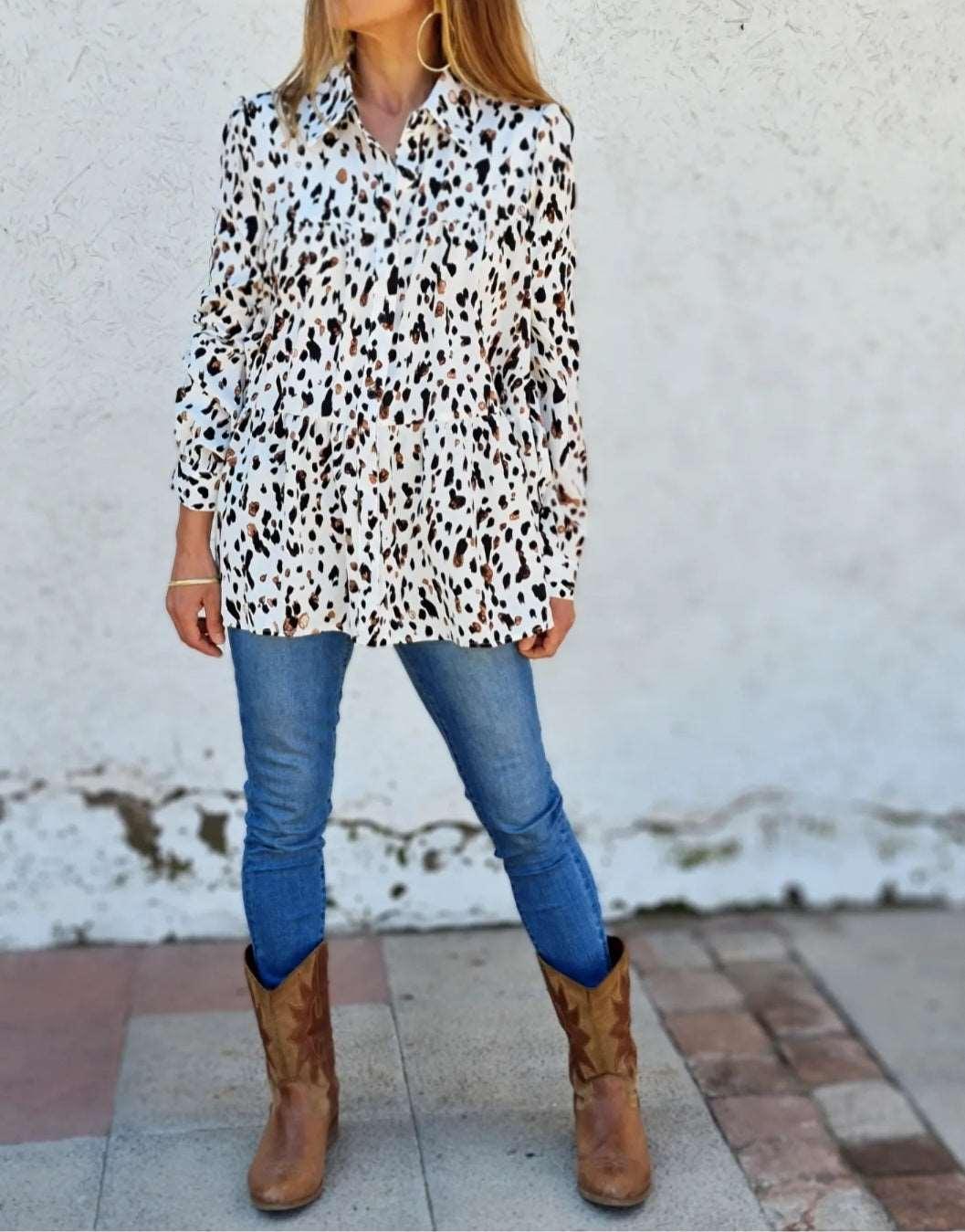 Blusa Print Tina Blanca 20% de Dto - Queme Pongo Tienda