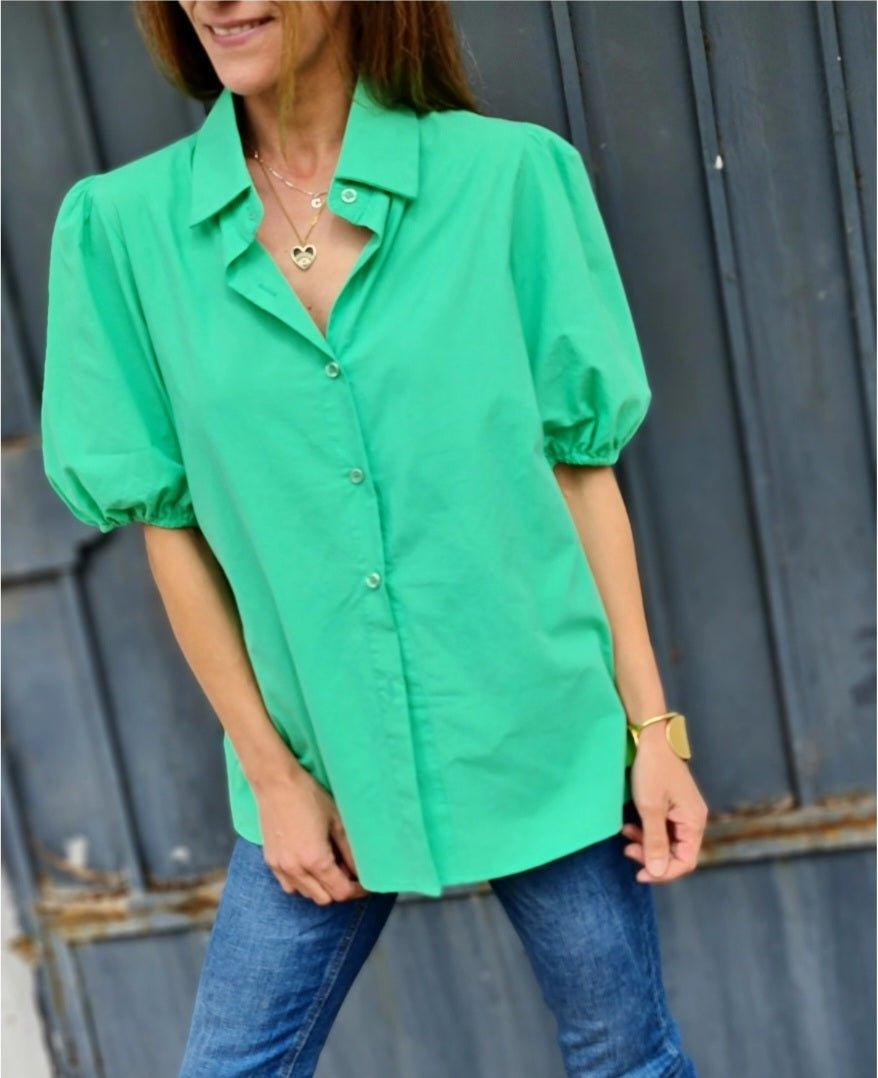 Blusa Roberta Verde Agua 30% de Dto - Queme Pongo Tienda