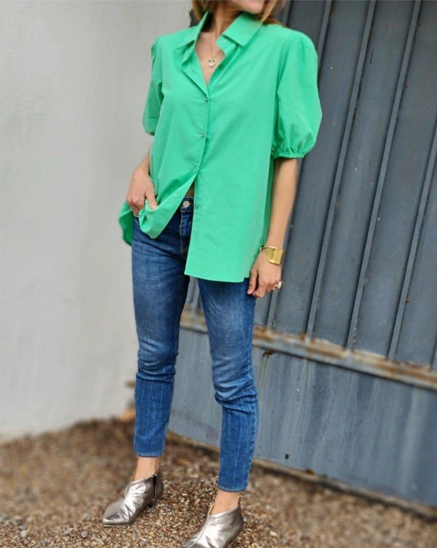 Blusa Roberta Verde Agua 30% de Dto - Queme Pongo Tienda