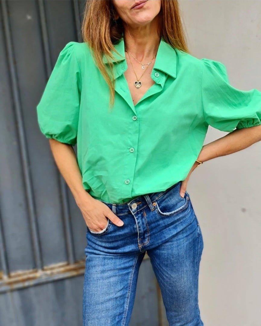 Blusa Roberta Verde Agua 30% de Dto - Queme Pongo Tienda