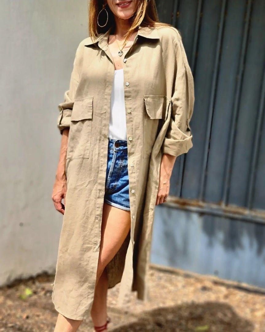Bluson Lino Emi Beige 25% de Dto - Queme Pongo Tienda