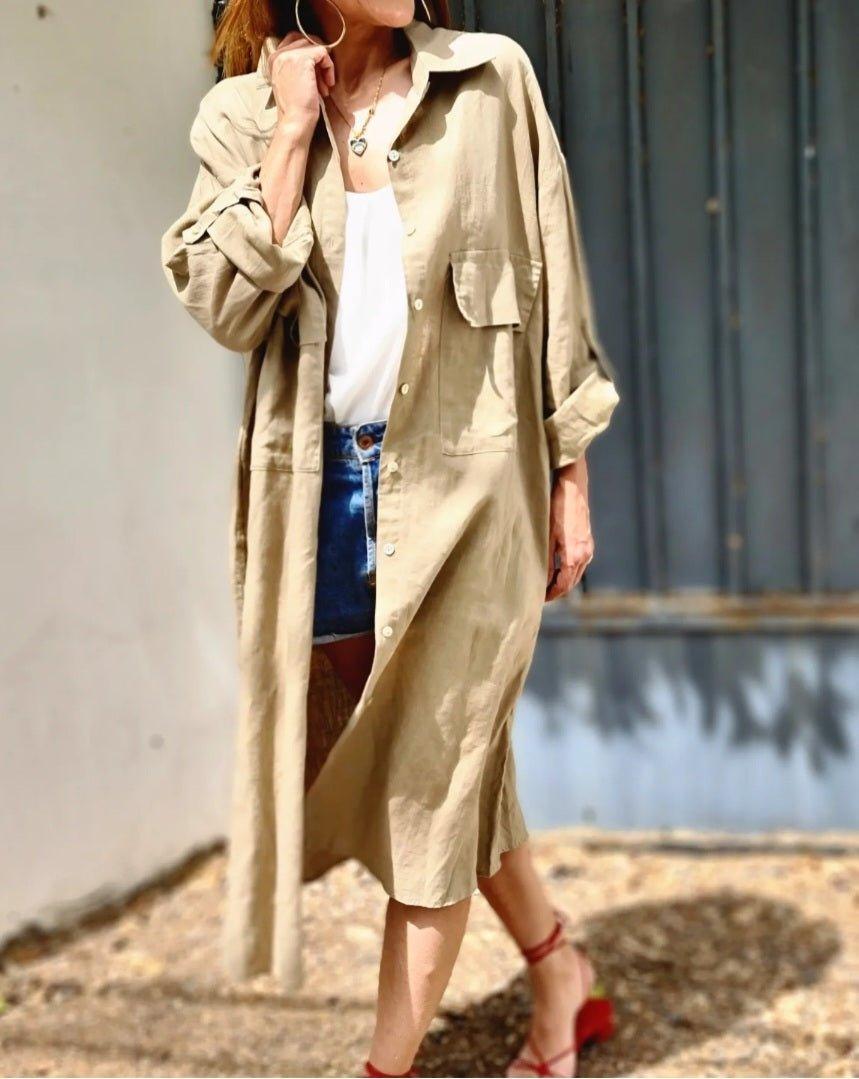 BLUSON LINO EMI BEIGE -50% DE DCTO. - Quemepongo