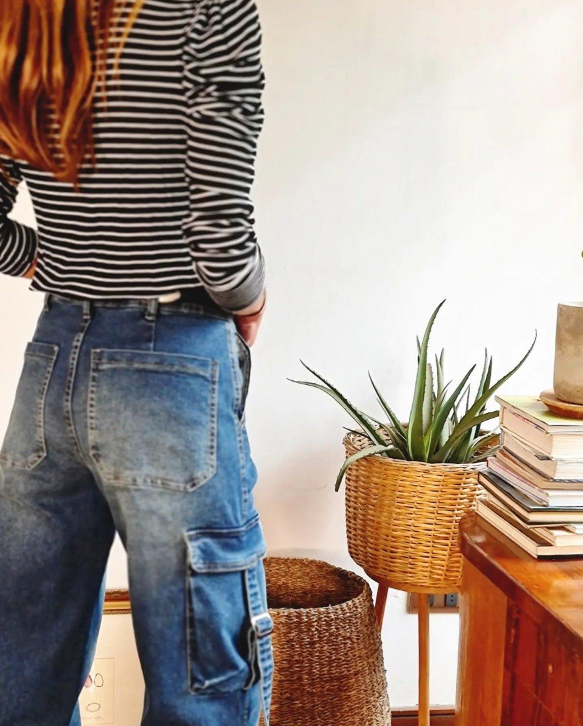 JEANS CARGO AZUL -20% DE DCTO. - Quemepongo