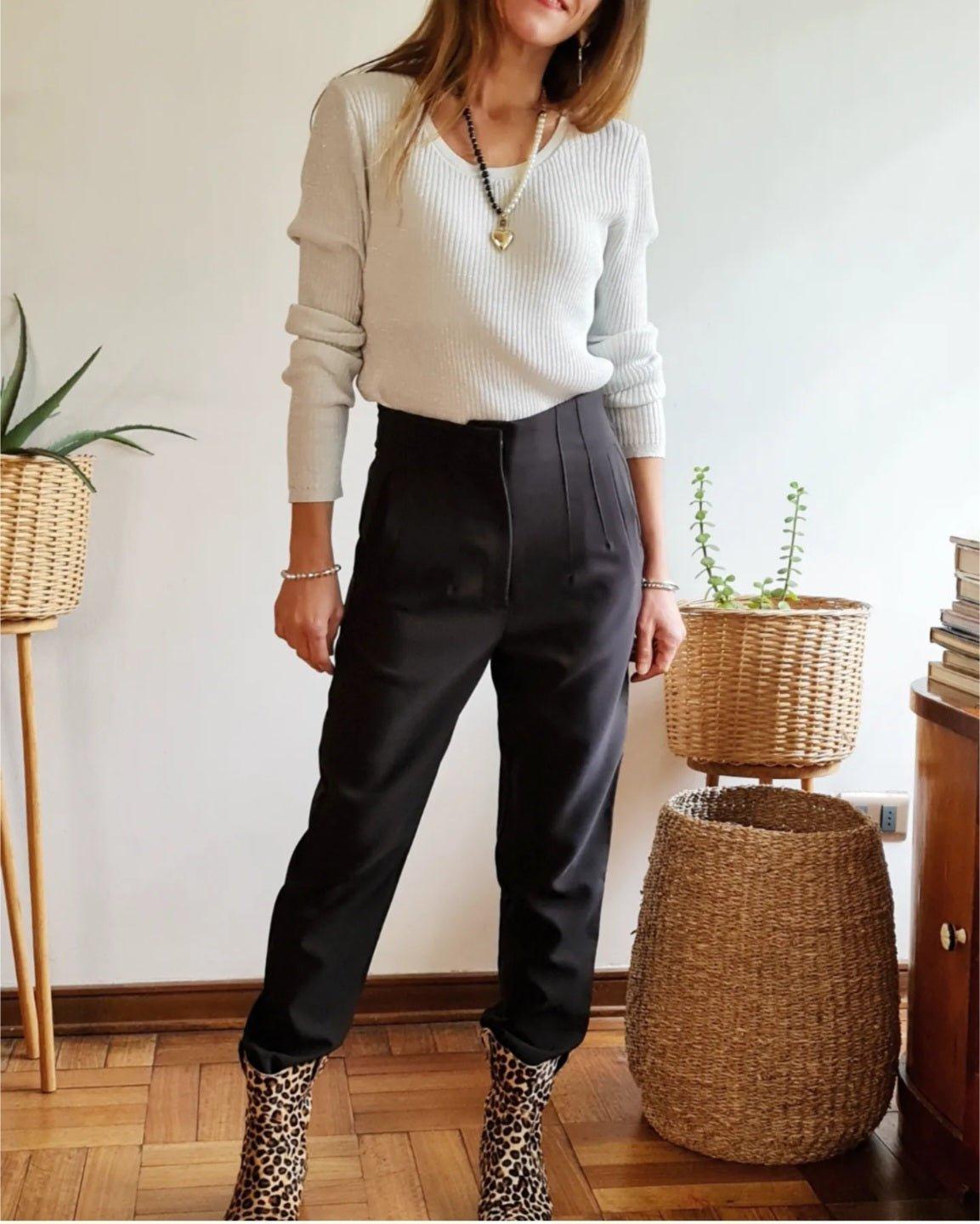PANTALON GRETA NEGRO -30% DE DCTO. - Quemepongo