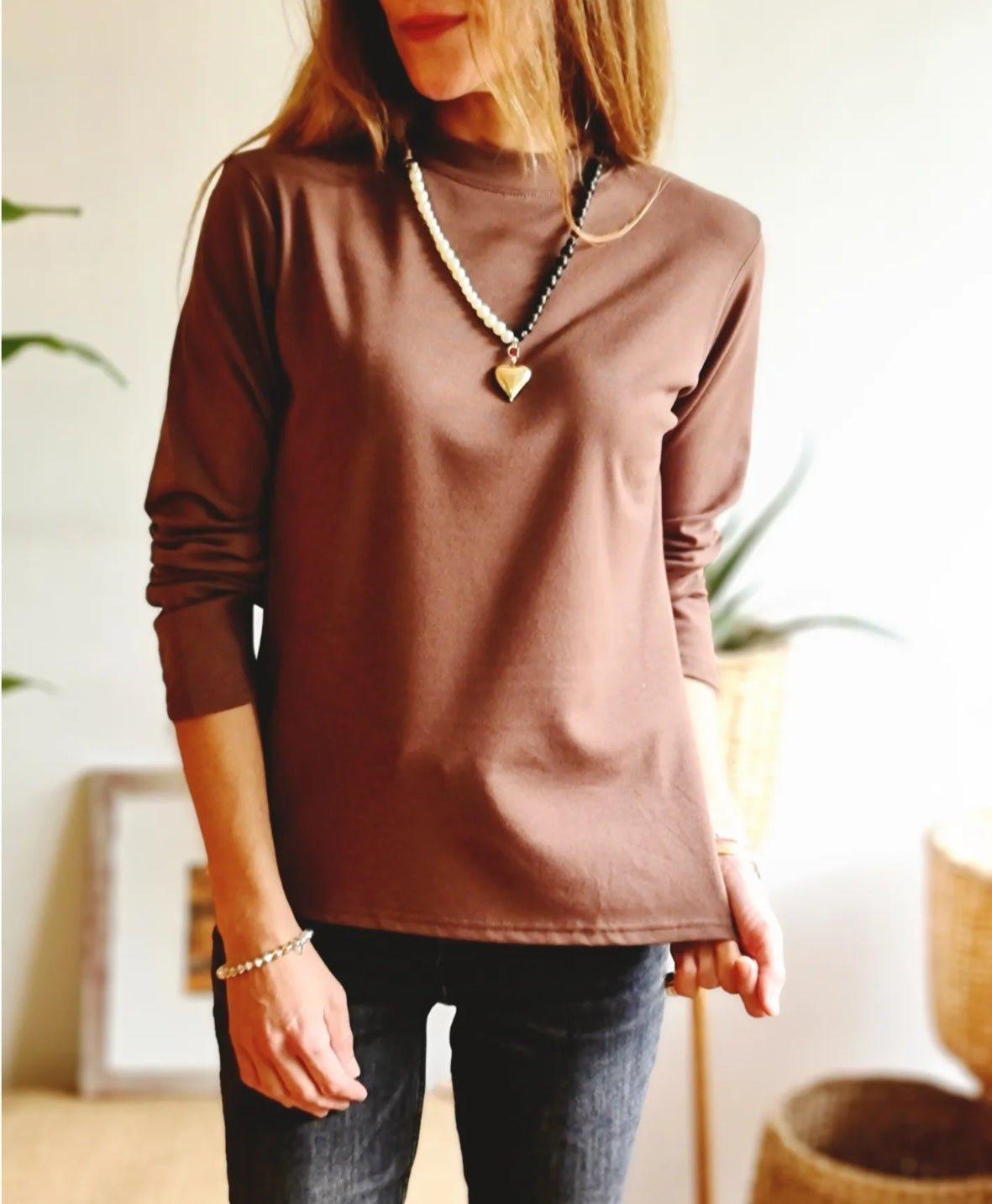 POLERA ALGODON TERMICA CHOCOLATE -40% DE DCTO. - Quemepongo