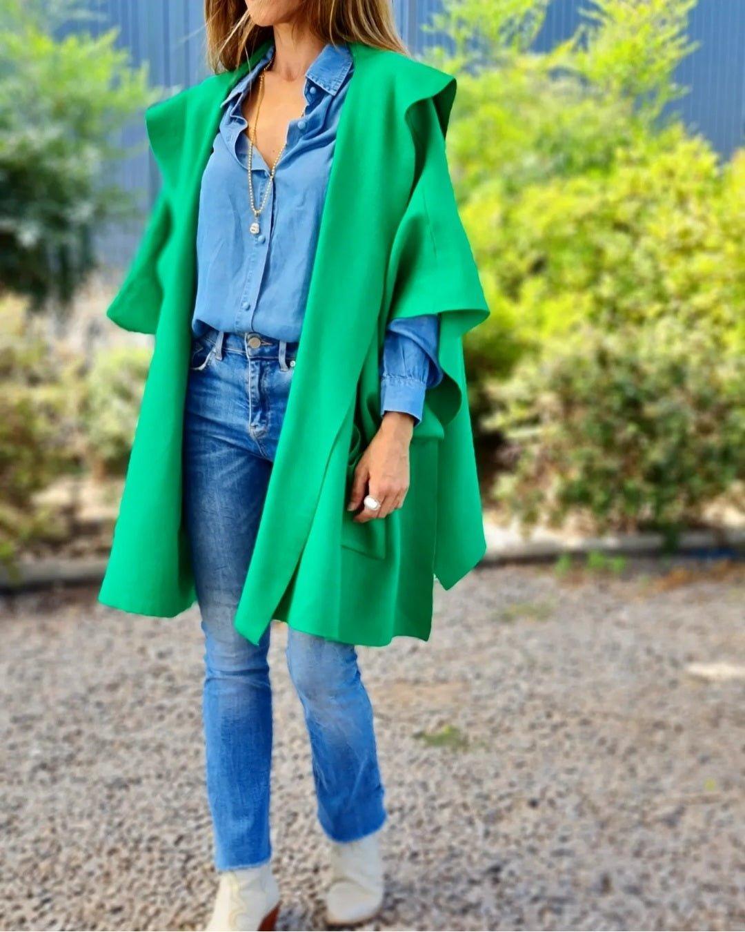 PONCHO AGUSTIN VERDE -25% DE DCTO. - Quemepongo