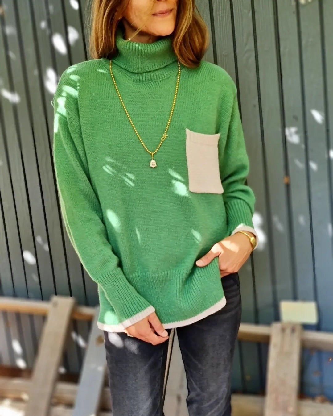 SWEATER CASTAÑA VERDE -65% DE DCTO. - Quemepongo