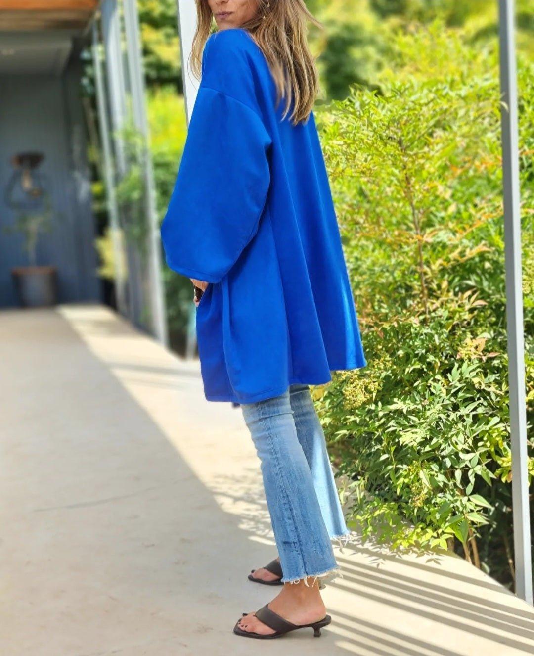 TAPADO GAMUZA ODETTE AZULINO -50% DE DCTO.. - Quemepongo