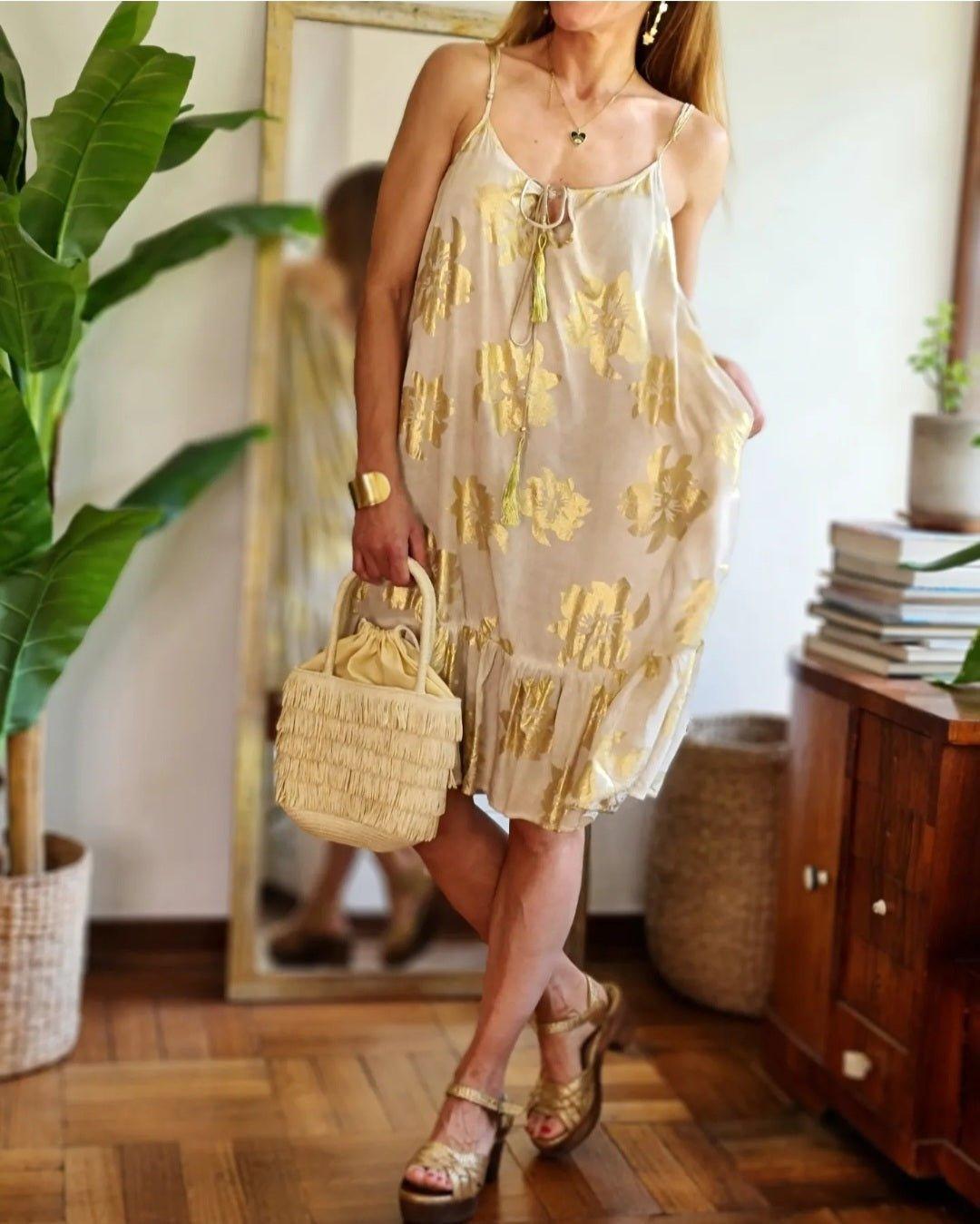 VESTIDO AYRES II BEIGE -50% DE DCTO. - Quemepongo