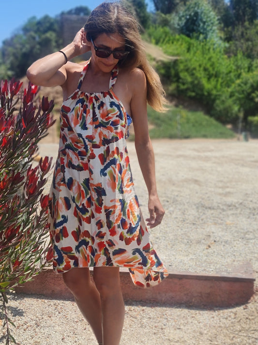 VESTIDO NENA BEIGE NARANJO -15%Dcto.