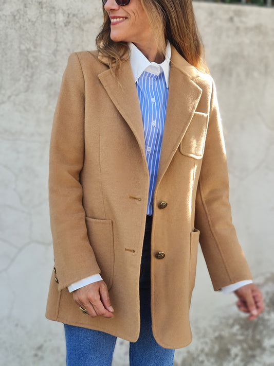 BLAZER PAÑO CAMEL.