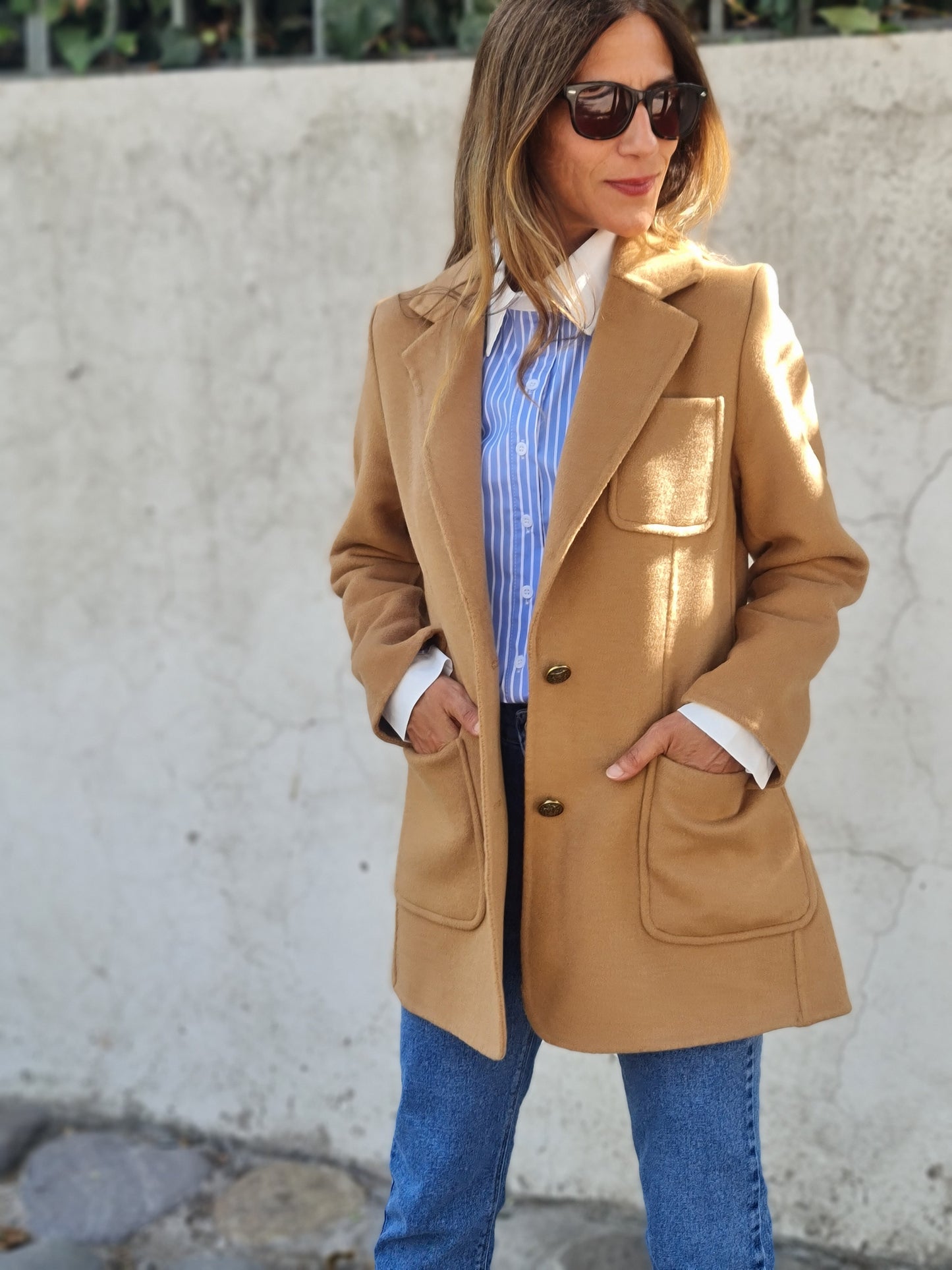 BLAZER PAÑO CAMEL.