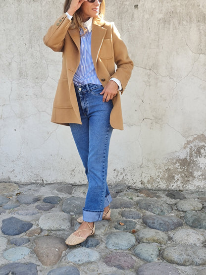 BLAZER PAÑO CAMEL.