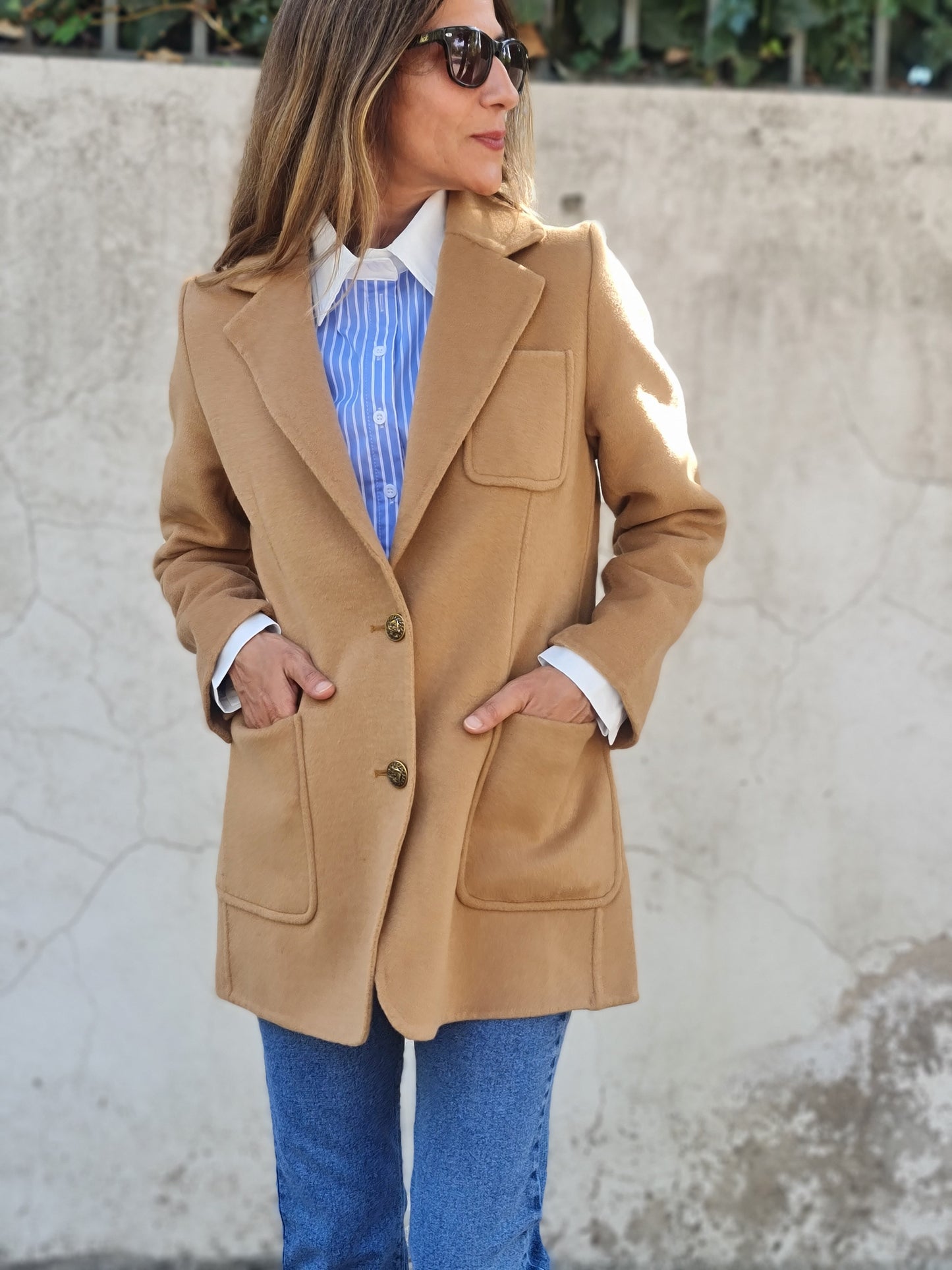 BLAZER PAÑO CAMEL.