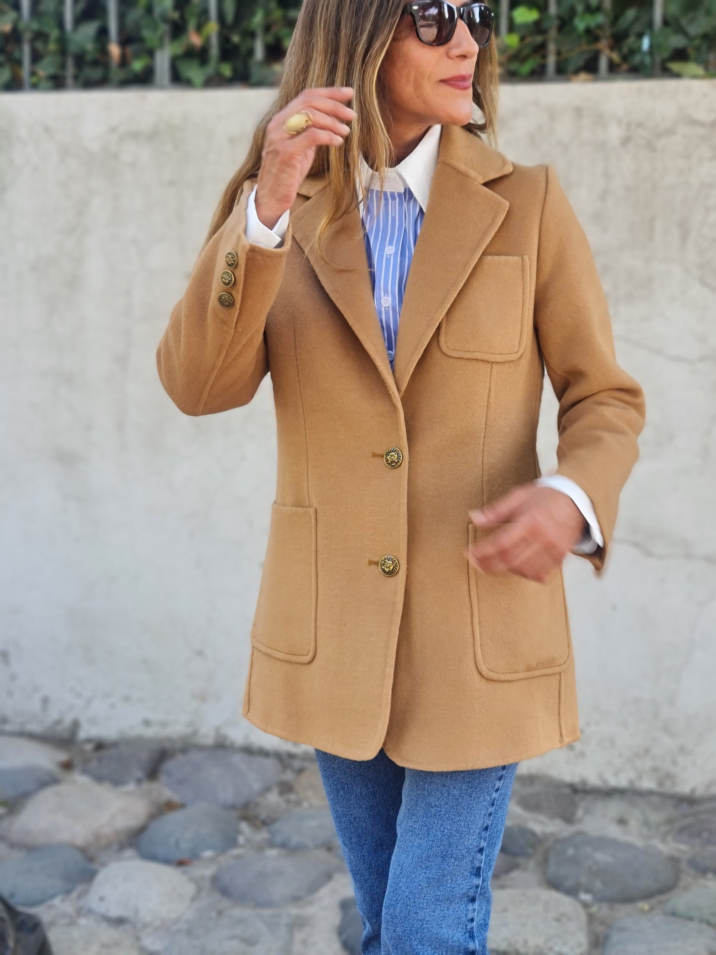 BLAZER PAÑO CAMEL.