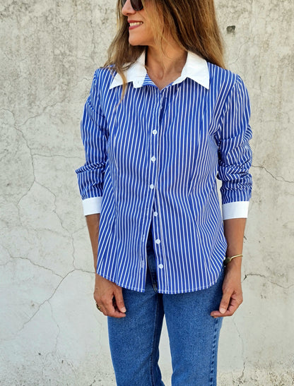 BLUSA REINA AZUL.