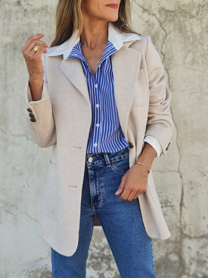 BLAZER PAÑO CRUDO JASPEADO.