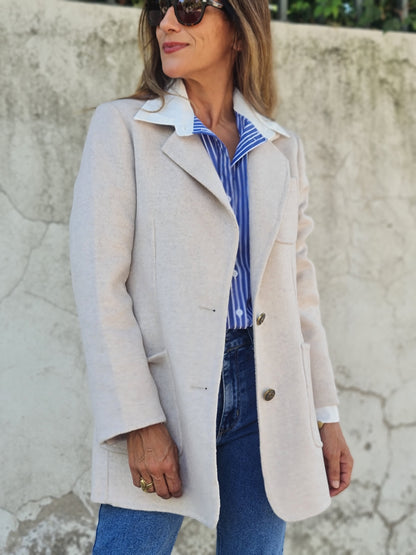 BLAZER PAÑO CRUDO JASPEADO.