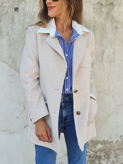 BLAZER PAÑO CRUDO JASPEADO.