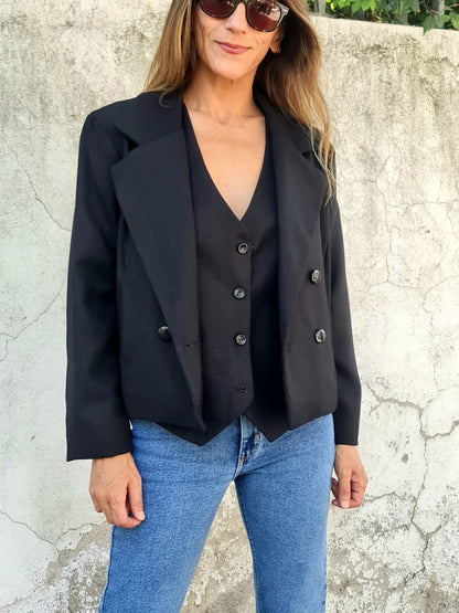 CHAQUETA ESPIGA NEGRA.
