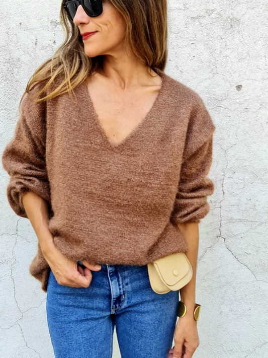 SWEATER FINO CAFE BRILLO. - Quemepongo