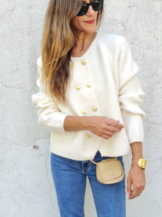 CHALECO BEATRIZ BLANCO INVIERNO.