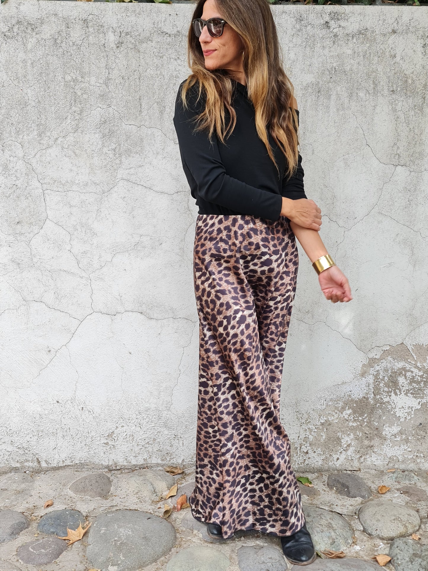 POLLERA SATIN PRINT.