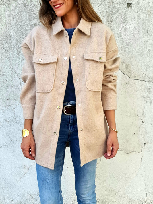 CHAQUETA PAÑO AURORA BEIGE.