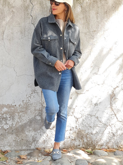 CHAQUETA PAÑO AURORA GRIS MARENGO.