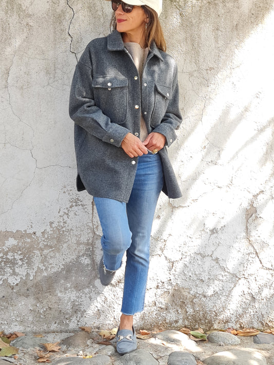 CHAQUETA PAÑO AURORA GRIS MARENGO.