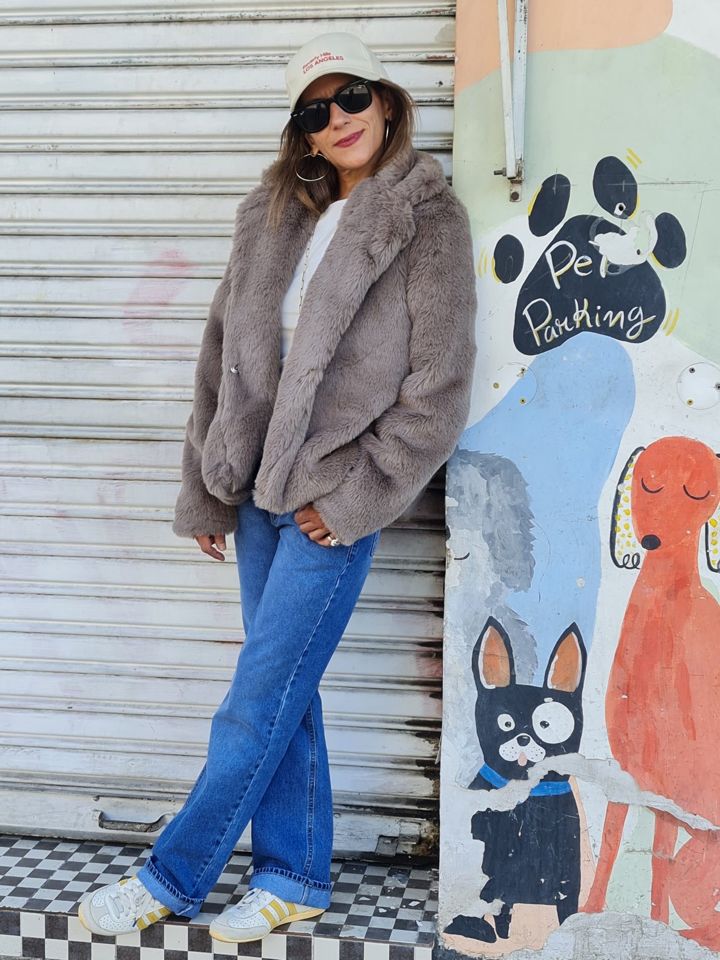 CHAQUETA PIEL GRIS.