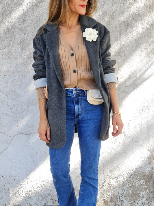 CHAQUETA JOSEFINA GRIS MARENGO.
