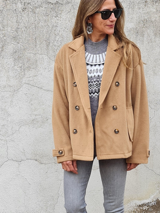 CHAQUETA FILIPA CAMEL. - Quemepongo