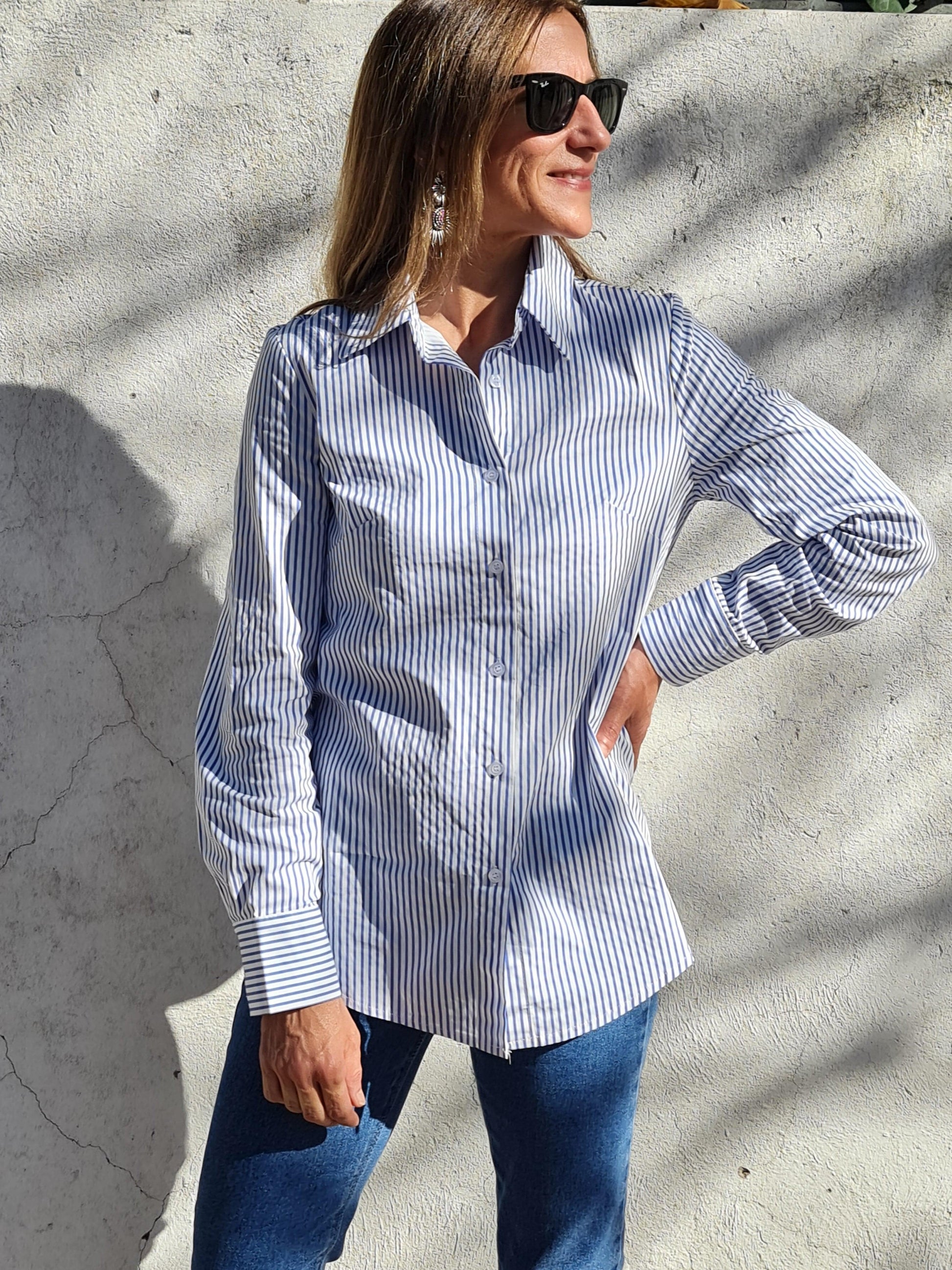 BLUSA PIA RAYADA. - Quemepongo