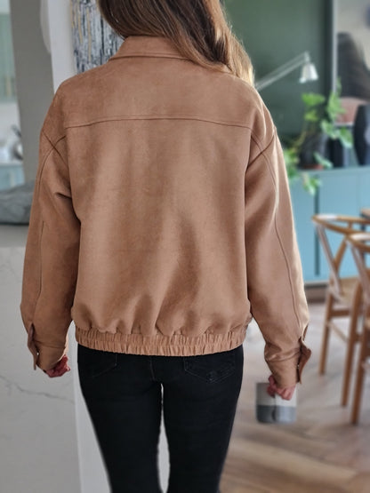 CHAQUETA GAMUZA CAMEL SUAVE.