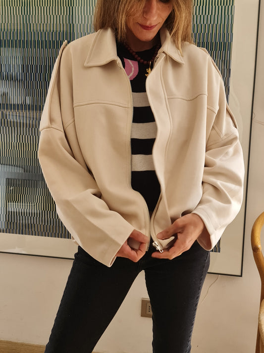 CHAQUETA RAMONA GAMUZA CRUDO.