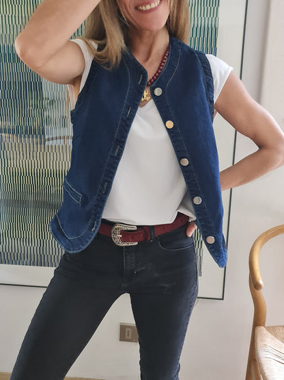 GILLET JEANS AZUL 10% DE DCTO.