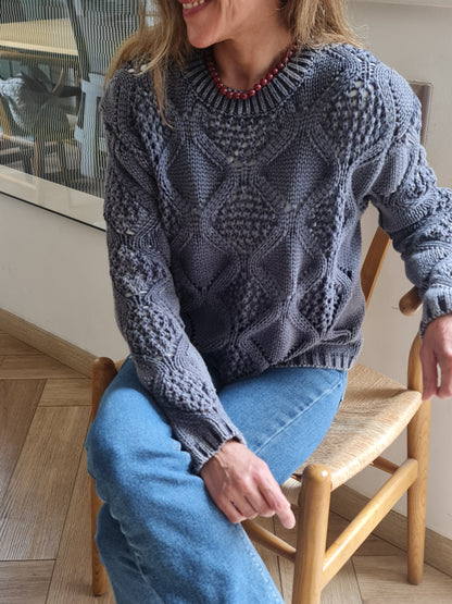 SWEATER CONSTANZA AZUL DESGASTADO -15% Dcto..