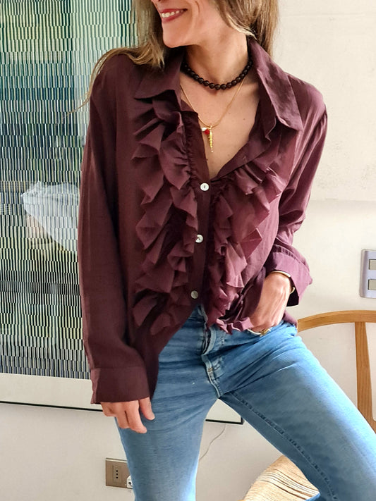 BLUSA ANTONIETA CHOCOLATE.