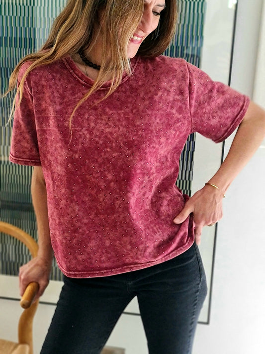 POLERA TACHITAS BURDEO.