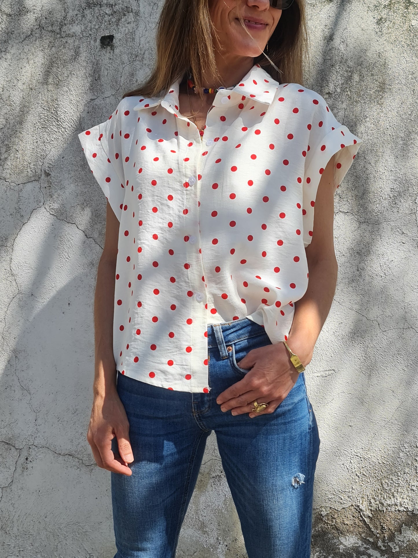 Blusa Lunares Rojo