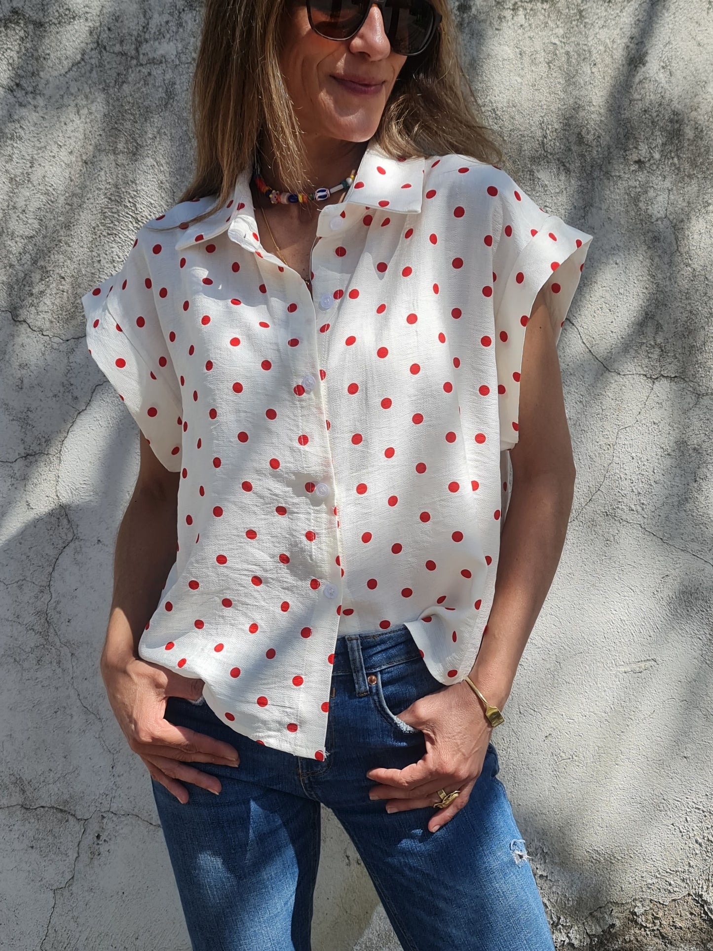 Blusa Lunares Rojo