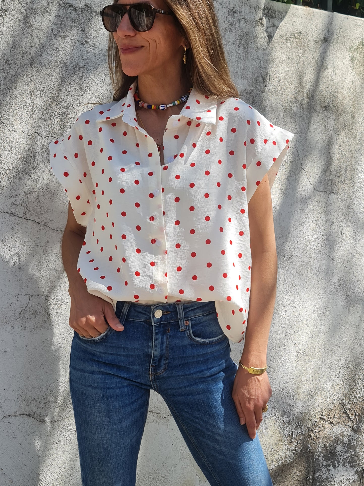 Blusa Lunares Rojo