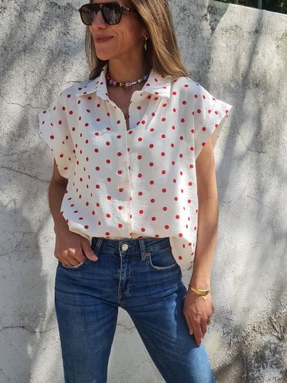Blusa Lunares Rojo