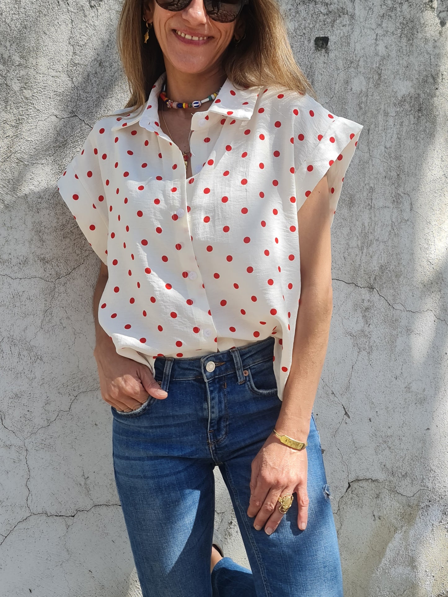 Blusa Lunares Rojo