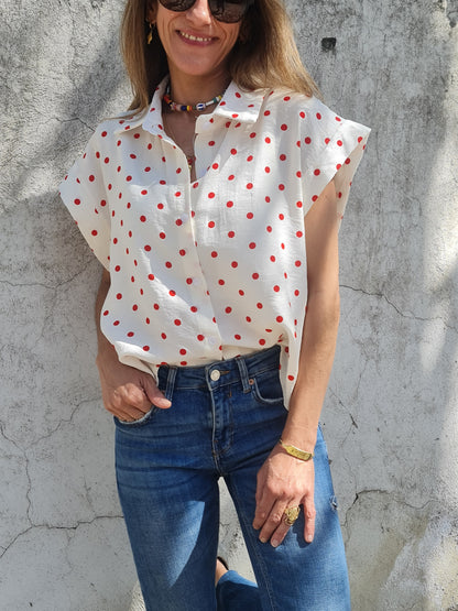 Blusa Lunares Rojo