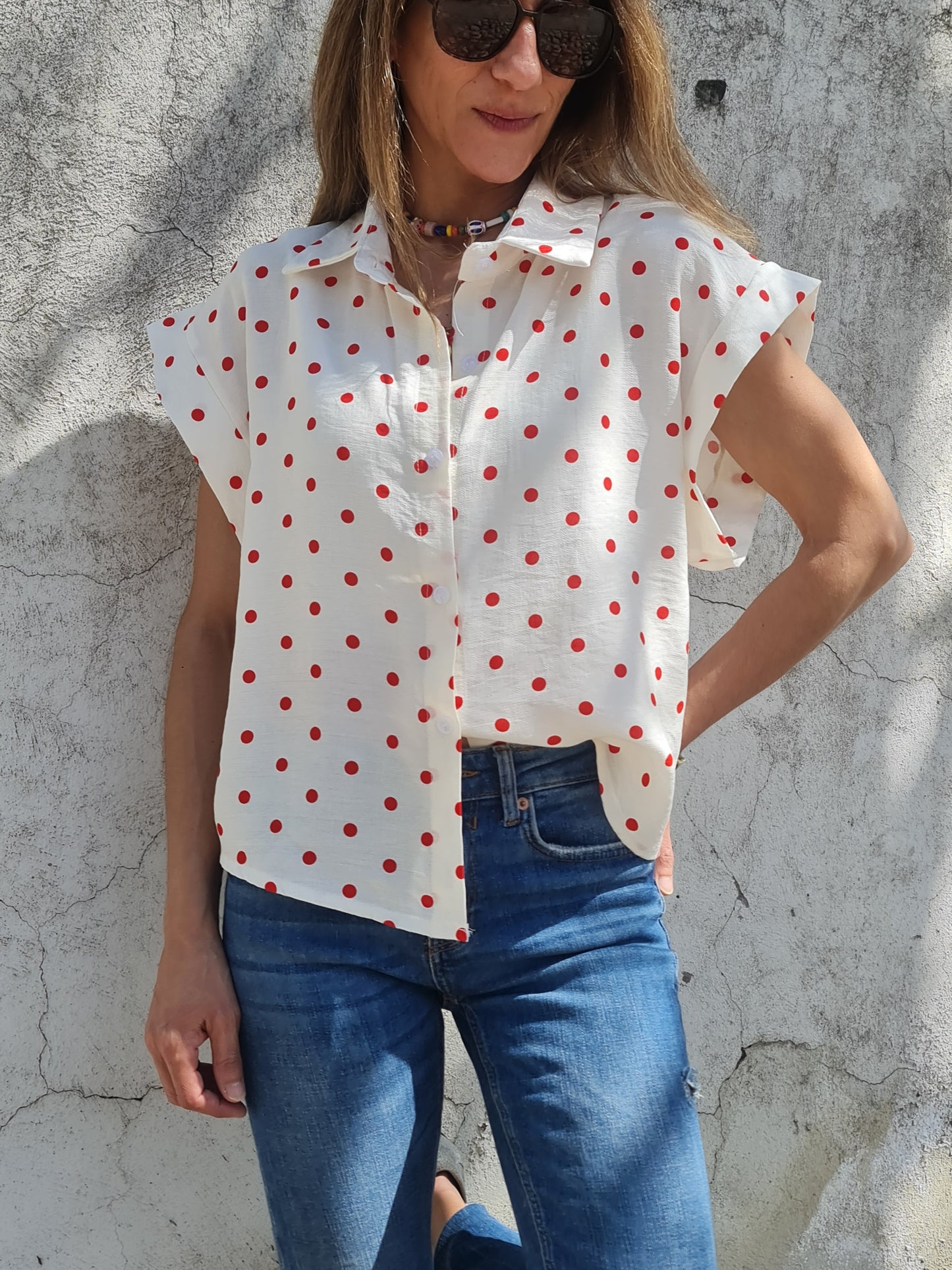 Blusa Lunares Rojo