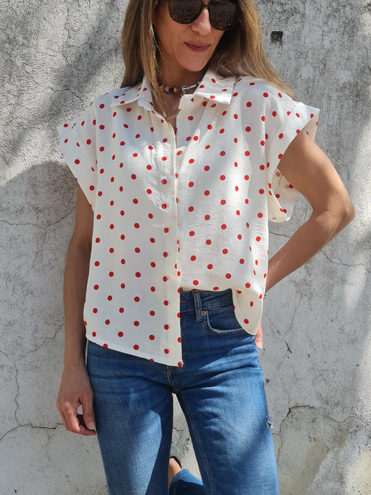 Blusa Lunares Rojo