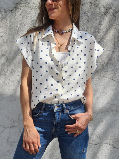 Blusa Lunares Azul
